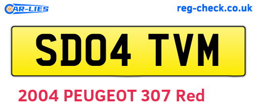 SD04TVM are the vehicle registration plates.