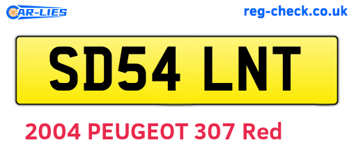 SD54LNT are the vehicle registration plates.