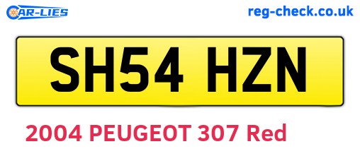 SH54HZN are the vehicle registration plates.