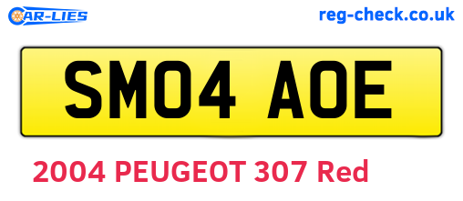 SM04AOE are the vehicle registration plates.