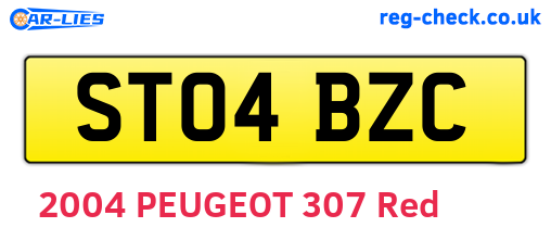 ST04BZC are the vehicle registration plates.