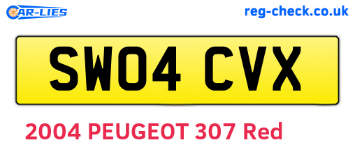 SW04CVX are the vehicle registration plates.