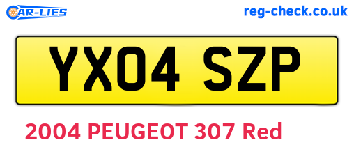 YX04SZP are the vehicle registration plates.