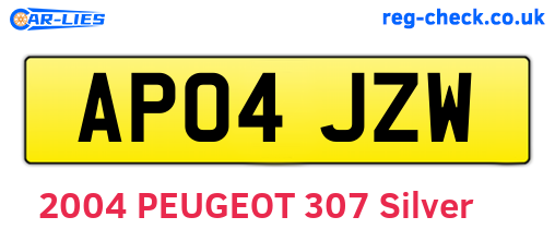 AP04JZW are the vehicle registration plates.