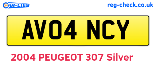 AV04NCY are the vehicle registration plates.