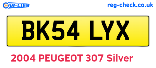BK54LYX are the vehicle registration plates.