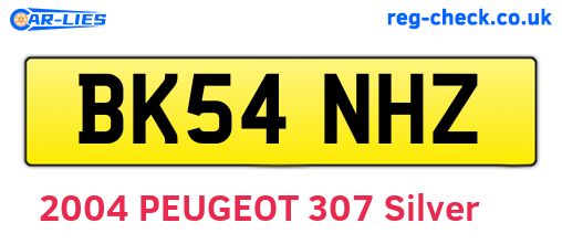 BK54NHZ are the vehicle registration plates.