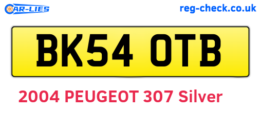 BK54OTB are the vehicle registration plates.