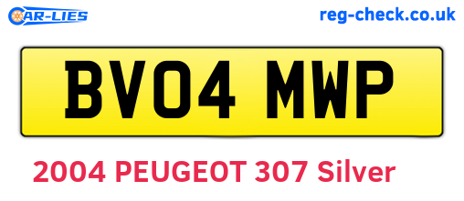 BV04MWP are the vehicle registration plates.