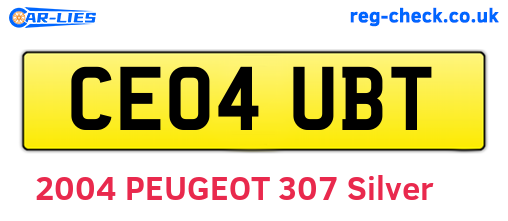 CE04UBT are the vehicle registration plates.
