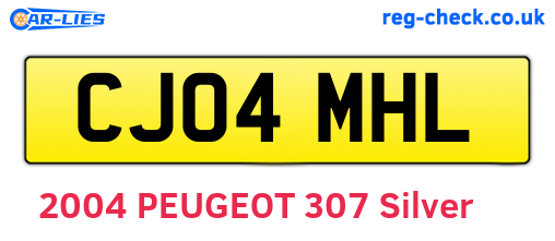 CJ04MHL are the vehicle registration plates.