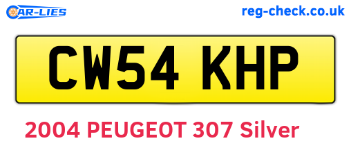 CW54KHP are the vehicle registration plates.
