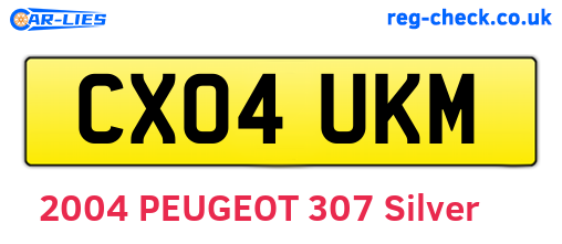 CX04UKM are the vehicle registration plates.