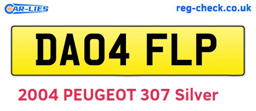 DA04FLP are the vehicle registration plates.
