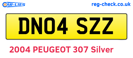 DN04SZZ are the vehicle registration plates.
