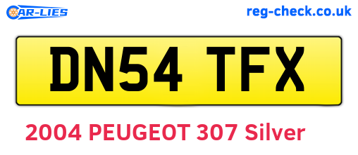 DN54TFX are the vehicle registration plates.