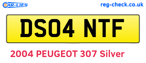 DS04NTF are the vehicle registration plates.