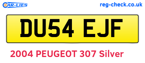 DU54EJF are the vehicle registration plates.