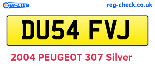DU54FVJ are the vehicle registration plates.