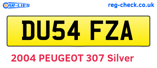DU54FZA are the vehicle registration plates.