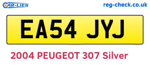 EA54JYJ are the vehicle registration plates.