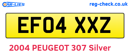EF04XXZ are the vehicle registration plates.