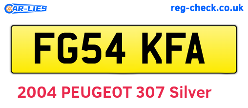FG54KFA are the vehicle registration plates.