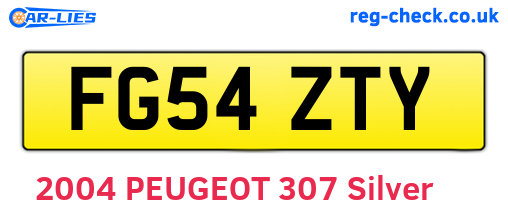 FG54ZTY are the vehicle registration plates.