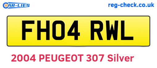 FH04RWL are the vehicle registration plates.