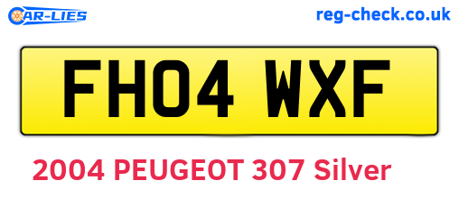 FH04WXF are the vehicle registration plates.