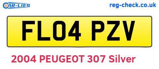 FL04PZV are the vehicle registration plates.