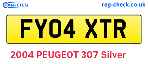 FY04XTR are the vehicle registration plates.