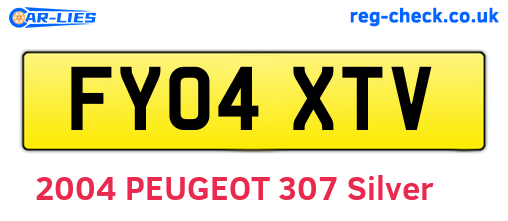 FY04XTV are the vehicle registration plates.