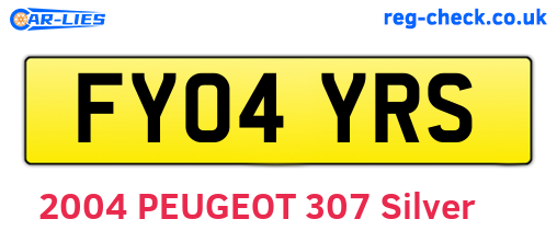 FY04YRS are the vehicle registration plates.