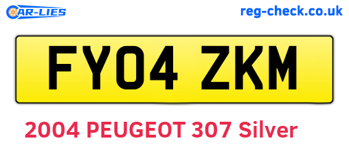 FY04ZKM are the vehicle registration plates.