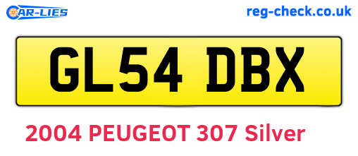 GL54DBX are the vehicle registration plates.