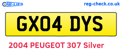 GX04DYS are the vehicle registration plates.