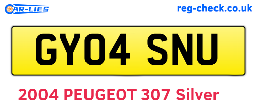 GY04SNU are the vehicle registration plates.