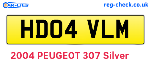 HD04VLM are the vehicle registration plates.