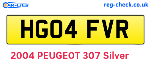 HG04FVR are the vehicle registration plates.