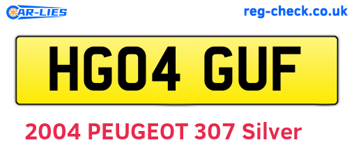 HG04GUF are the vehicle registration plates.