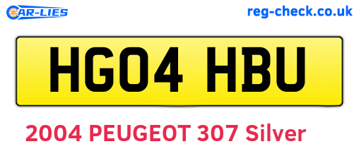 HG04HBU are the vehicle registration plates.