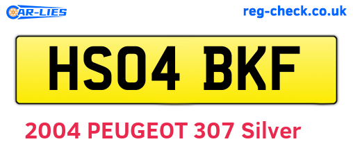 HS04BKF are the vehicle registration plates.