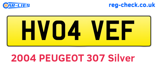 HV04VEF are the vehicle registration plates.
