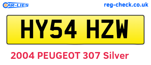 HY54HZW are the vehicle registration plates.