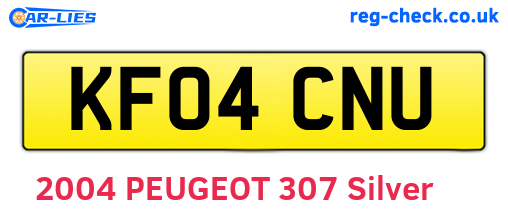 KF04CNU are the vehicle registration plates.
