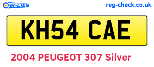 KH54CAE are the vehicle registration plates.