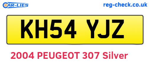 KH54YJZ are the vehicle registration plates.