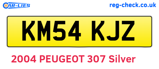 KM54KJZ are the vehicle registration plates.