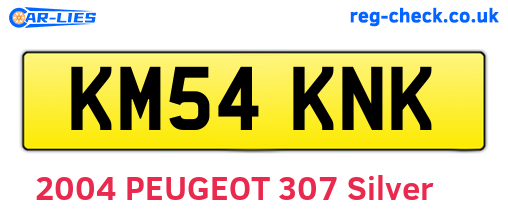 KM54KNK are the vehicle registration plates.